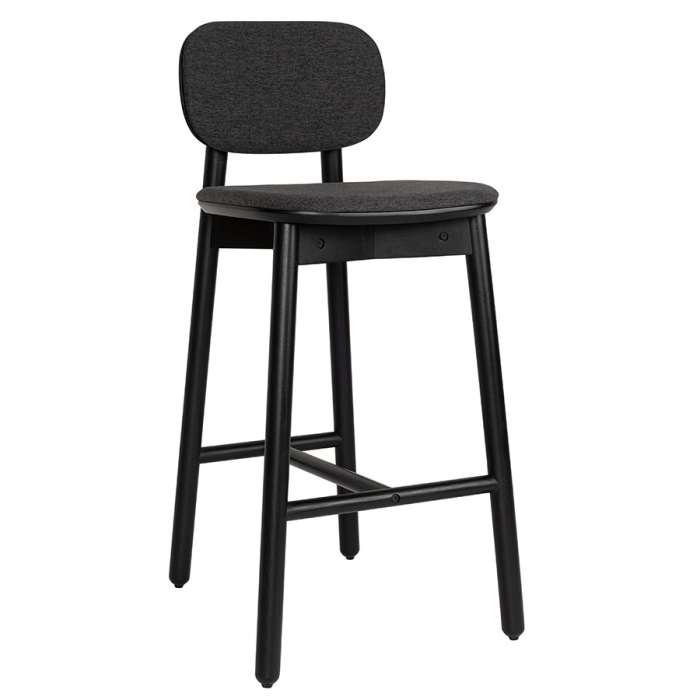 Стул барный с обивкой saga, рогожка, темно-серый LATITUDE LT000056