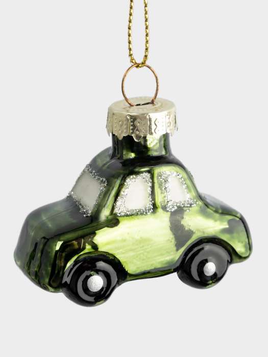 Игрушка елочная, 5 см, стекло, зеленая, Машинка, New year ANNA LAFARG ANLAF-EBL4440158