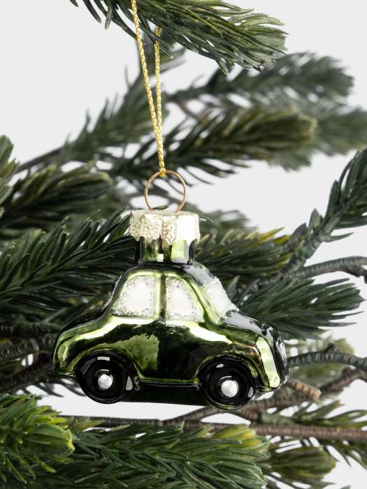 Игрушка елочная, 5 см, стекло, зеленая, Машинка, New year ANNA LAFARG ANLAF-EBL4440158