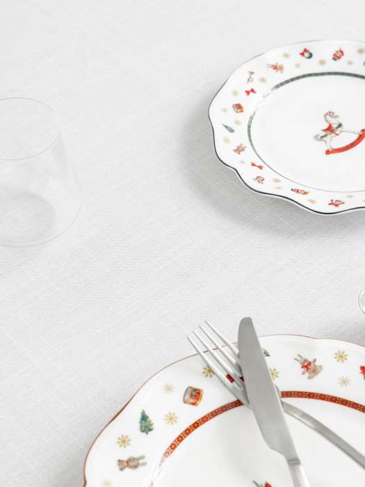 Скатерть, 160х160 см, полиэстер, бело-серебристая, Floe ANNA LAFARG ANLAF-YYW25-1TCs