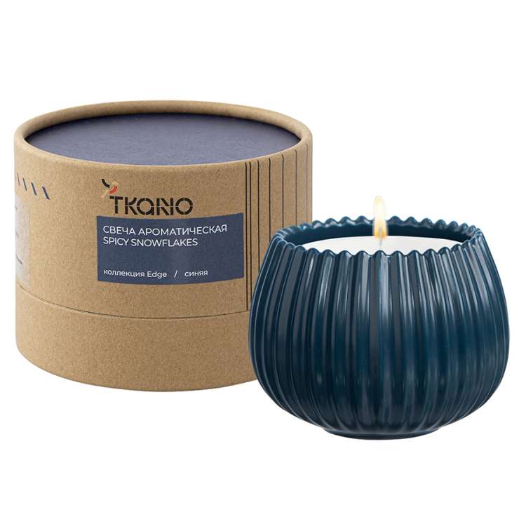 Свеча ароматическая Spicy Snowflakes из коллекции Edge, синий, 30 ч TKANO TK23-ARO0012