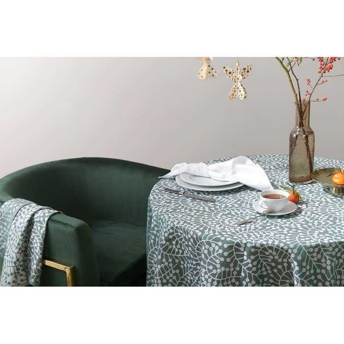 Салфетка из хлопка зеленого цвета с рисунком Спелая смородина, scandinavian touch, 53х53см Tkano TK21-NA0010