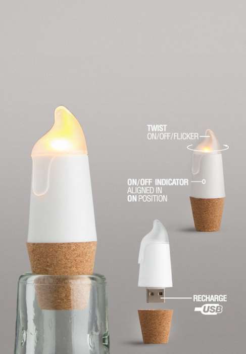 Пробка для бутылки Bottlelight с подсветкой и USB SUCK UK SK LIGHTCANDLE1