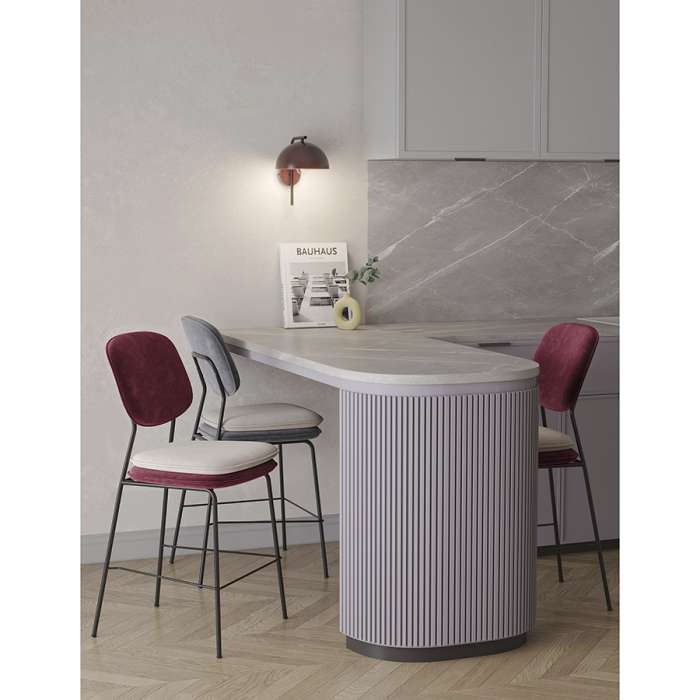 Стул полубарный pea, велюр, бордовый/бежевый Bergenson Bjorn BB0000623