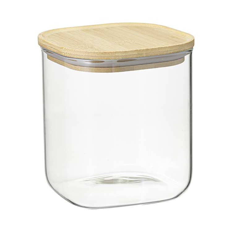 Банка для хранения квадратная glass bamboo, 1,5 л Smart Solutions SS0000165