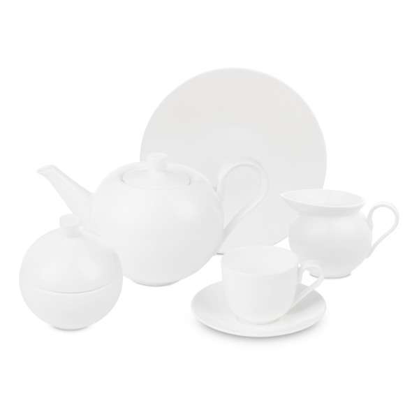 Сервиз чайный Decor de table Плиссе на 6 персон 21 предмет, фарфор костяной, п/к
