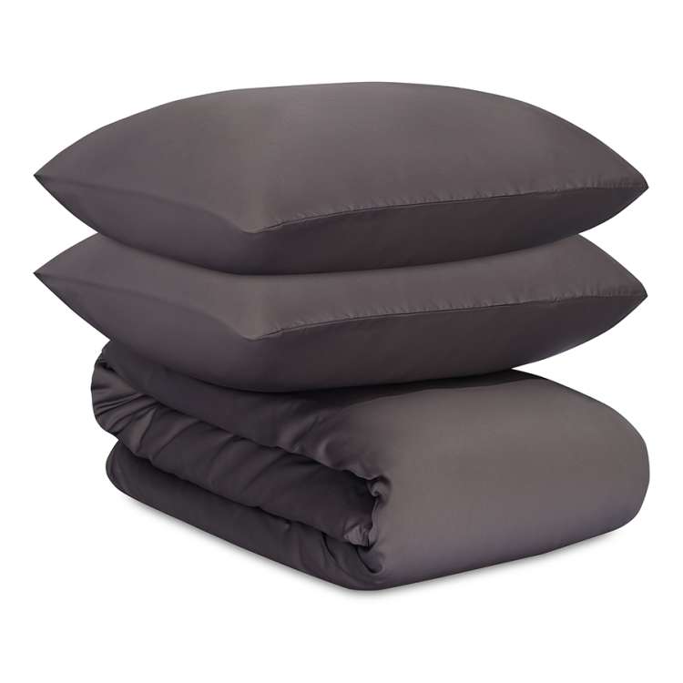 Комплект постельного белья из премиального сатина темно-серого цвета из коллекции essential, 150х200 см Tkano TK24-DC0031