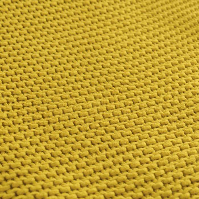 Плед из стираного хлопка горчичного цвета из коллекции Essential, 130х180 см TKANO TK22-TH0010