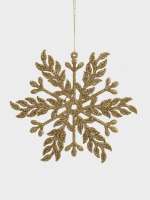 Игрушка елочная, 15 см, пластик, шампань, Снежинка, New year ANNA LAFARG ANLAF-EG01-KU-004