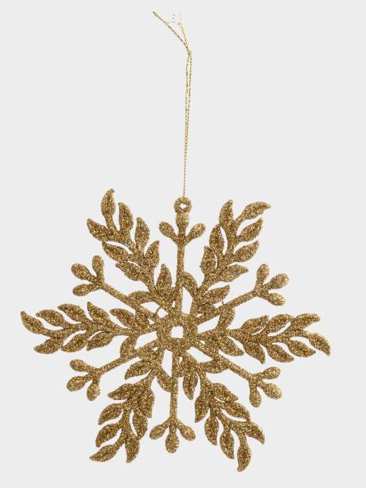 Игрушка елочная, 15 см, пластик, шампань, Снежинка, New year ANNA LAFARG ANLAF-EG01-KU-004