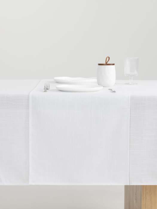 Дорожка настольная, 40х160 см, полиэстер, бело-серебристая, Floe ANNA LAFARG ANLAF-YYW25-1TR