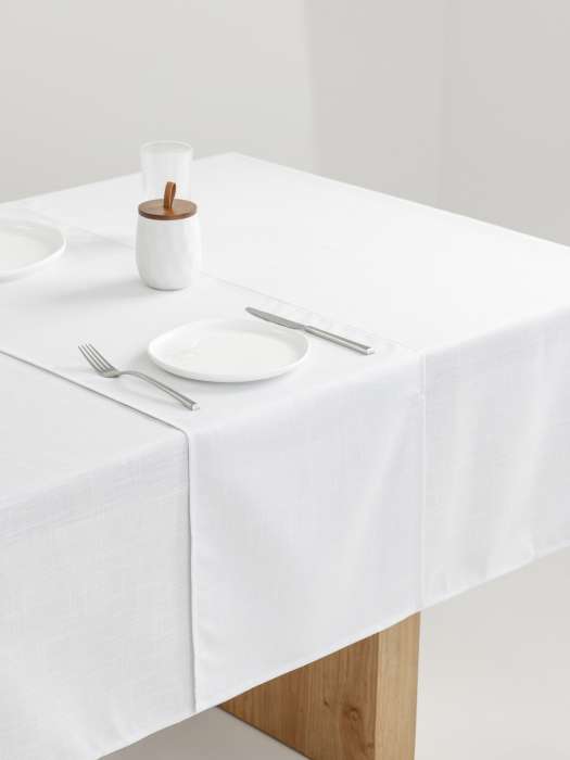 Дорожка настольная, 40х160 см, полиэстер, бело-серебристая, Floe ANNA LAFARG ANLAF-YYW25-1TR