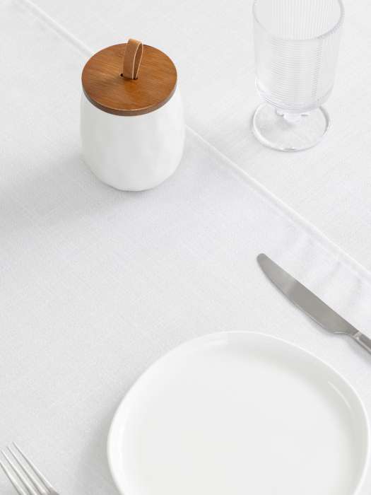 Дорожка настольная, 40х160 см, полиэстер, бело-серебристая, Floe ANNA LAFARG ANLAF-YYW25-1TR