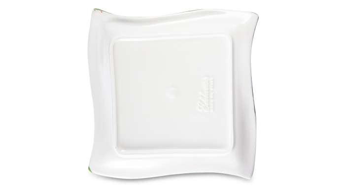 Блюдо квадратное с изгибом Томаты и оливки 20х20 см, керамика EDELWEISS EDW-8005P