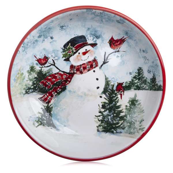 Тарелка суповая Certified Int. Снеговик 23 см, керамика
