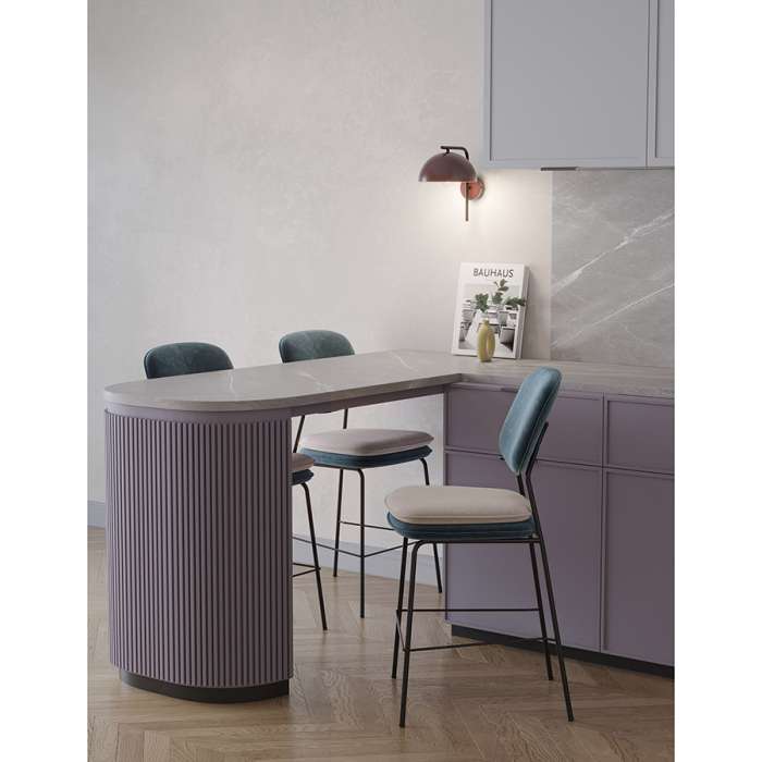 Стул полубарный pea, велюр, сине-зеленый/бежевый Bergenson Bjorn BB0000624