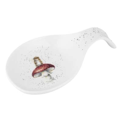 Подставка для ложки Royal Worcester Забавная фауна Мышка на грибе 17 см, форфор костяной
