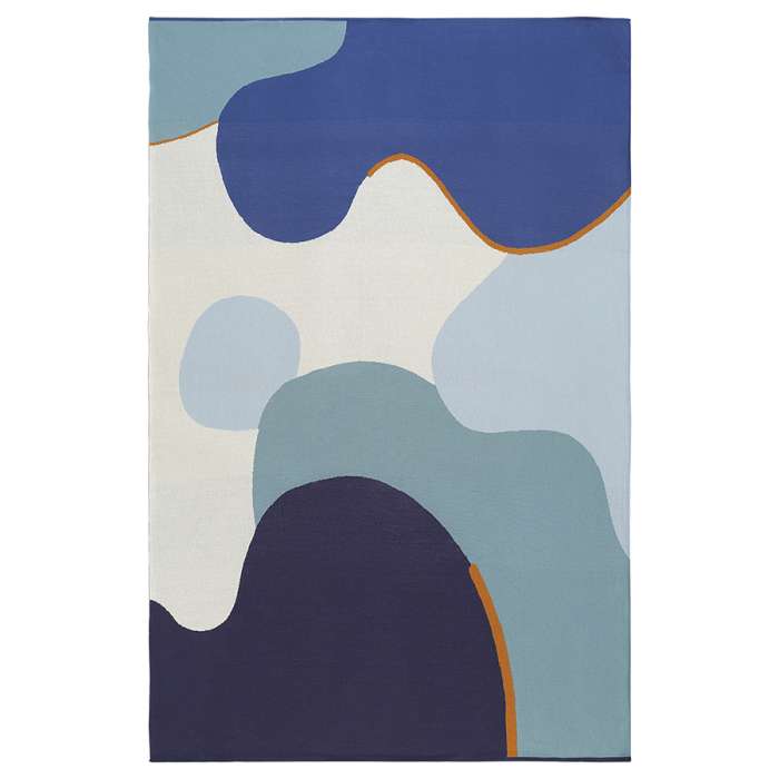 Плед из хлопка с авторским принтом синего цвета из коллекции freak fruit, 130х180 см Tkano TK23-TH0008