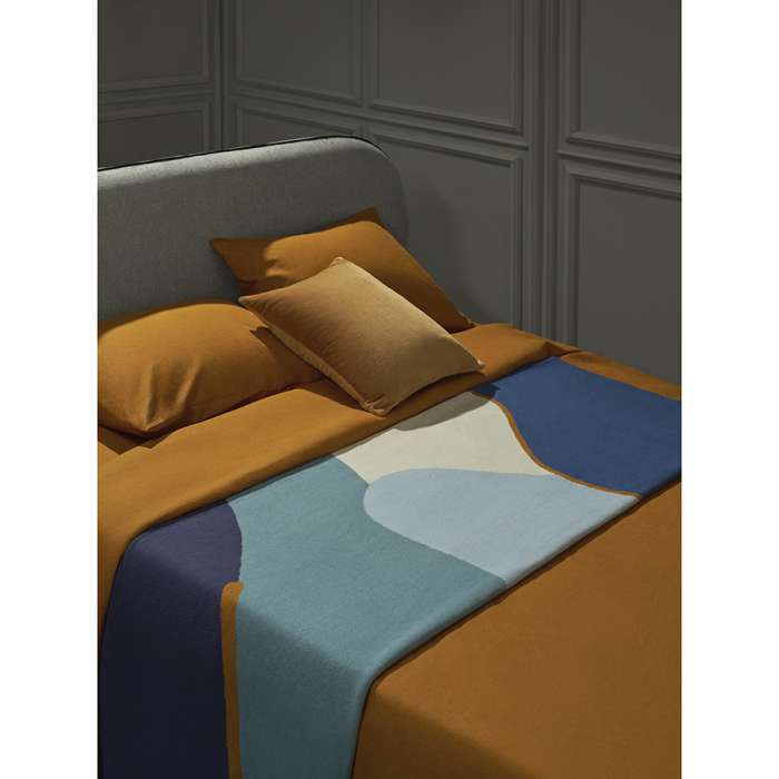 Плед из хлопка с авторским принтом синего цвета из коллекции freak fruit, 130х180 см Tkano TK23-TH0008