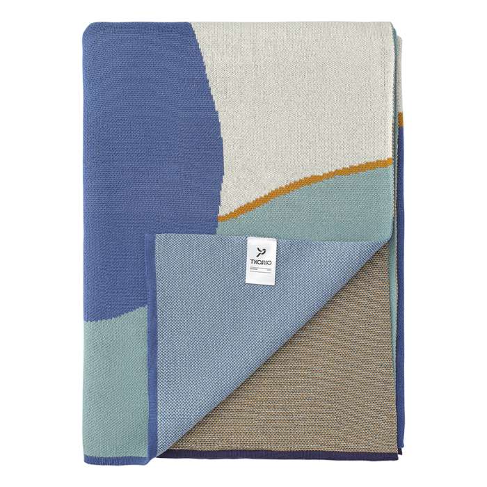 Плед из хлопка с авторским принтом синего цвета из коллекции freak fruit, 130х180 см Tkano TK23-TH0008