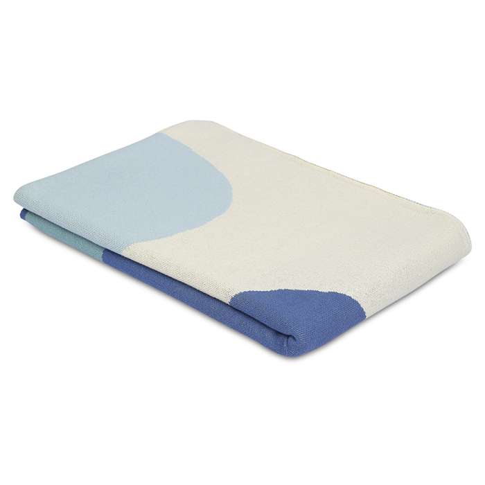 Плед из хлопка с авторским принтом синего цвета из коллекции freak fruit, 130х180 см Tkano TK23-TH0008