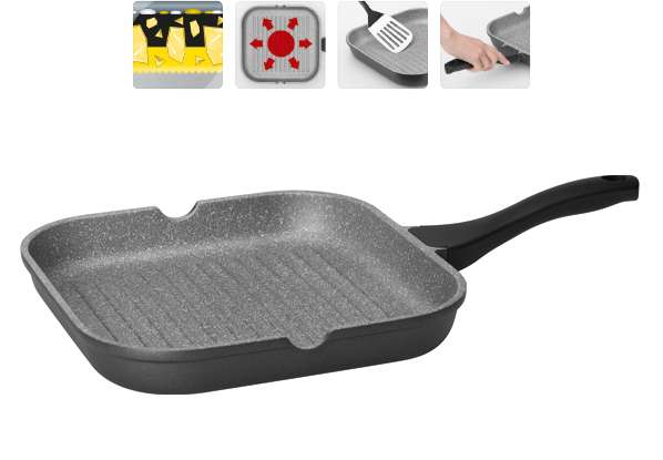 Сковорода-гриль с антипригарным покрытием, 28х28 см Grania NADOBA 728120