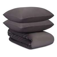 Комплект постельного белья из премиального сатина темно-серого цвета из коллекции essential, 200х220 см Tkano TK24-DC0032