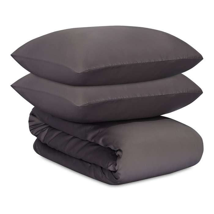 Комплект постельного белья из премиального сатина темно-серого цвета из коллекции essential, 200х220 см Tkano TK24-DC0032