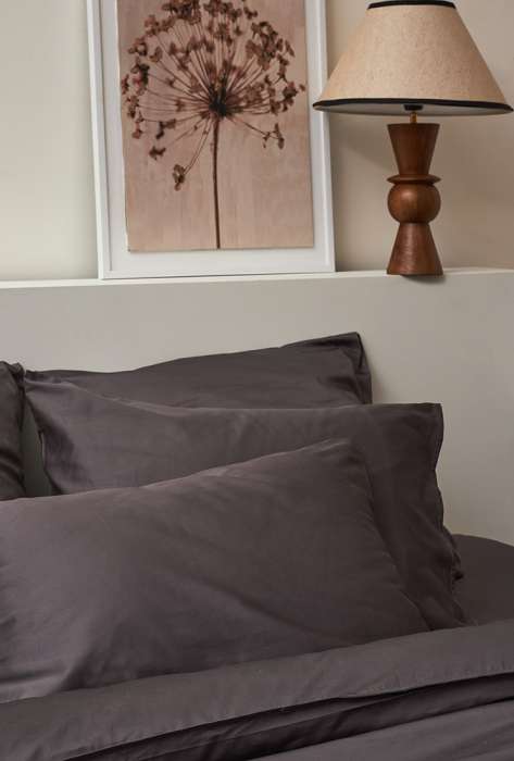 Комплект постельного белья из премиального сатина темно-серого цвета из коллекции essential, 200х220 см Tkano TK24-DC0032