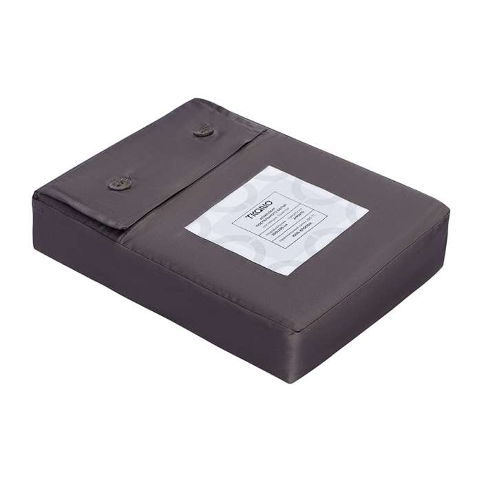 Комплект постельного белья из премиального сатина темно-серого цвета из коллекции essential, 200х220 см Tkano TK24-DC0032