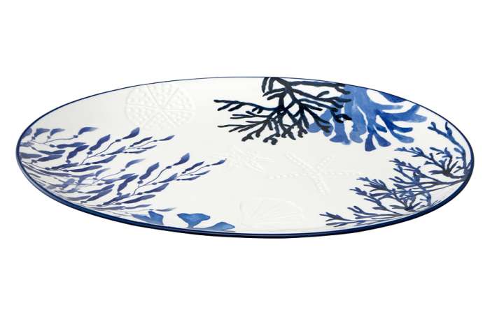 Блюдо, 40х30 см, керамика К, белое, овальное, Синие кораллы, Blue Coral, Maxwell & Williams, MW696-DR0578