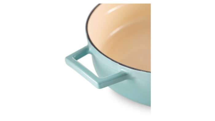 Кастрюля с крышкой низкая LAVA d28 см, 3,5 л, чугун, бирюзовая  LV Y ST 28 K2 Turquoise