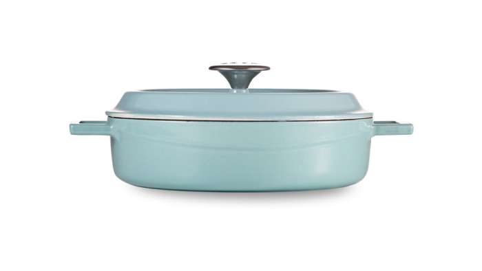 Кастрюля с крышкой низкая LAVA d28 см, 3,5 л, чугун, бирюзовая  LV Y ST 28 K2 Turquoise