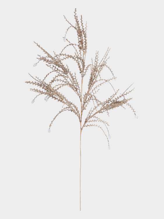 Ветка декоративная, 75 см, пластик/металл, золотистая, Ветка с кристаллами, Interior gold ANNA LAFARG ANLAF-LH6261S4-1-CM/CL