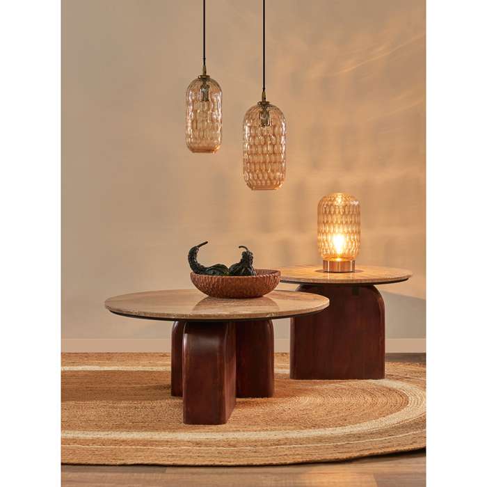 Столик кофейный torhill, D80 см, бежевый/орех Bergenson Bjorn BB0000303