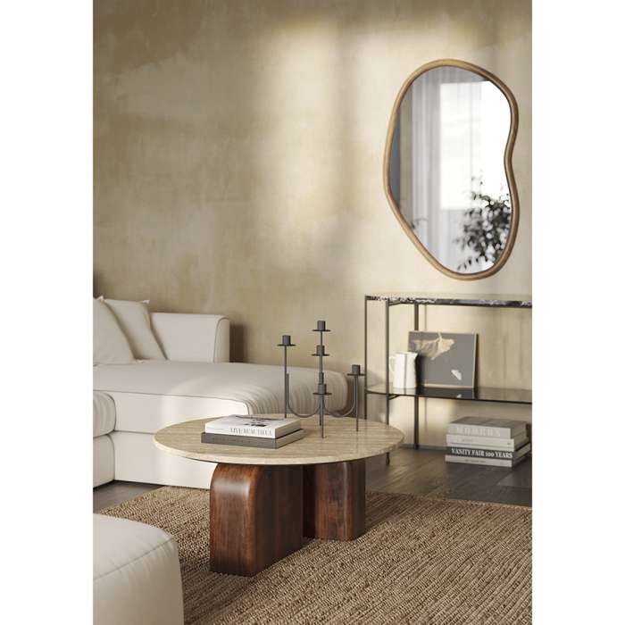 Столик кофейный torhill, D80 см, бежевый/орех Bergenson Bjorn BB0000303