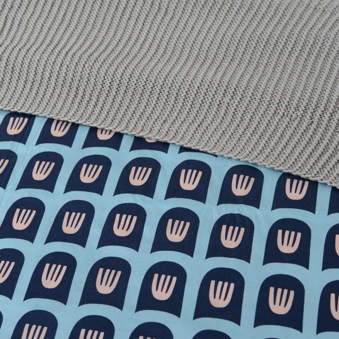 Комплект постельного белья из сатина голубого цвета с принтом blossom time из коллекции cuts&pieces, 200х220 см Tkano TK19-DC0013