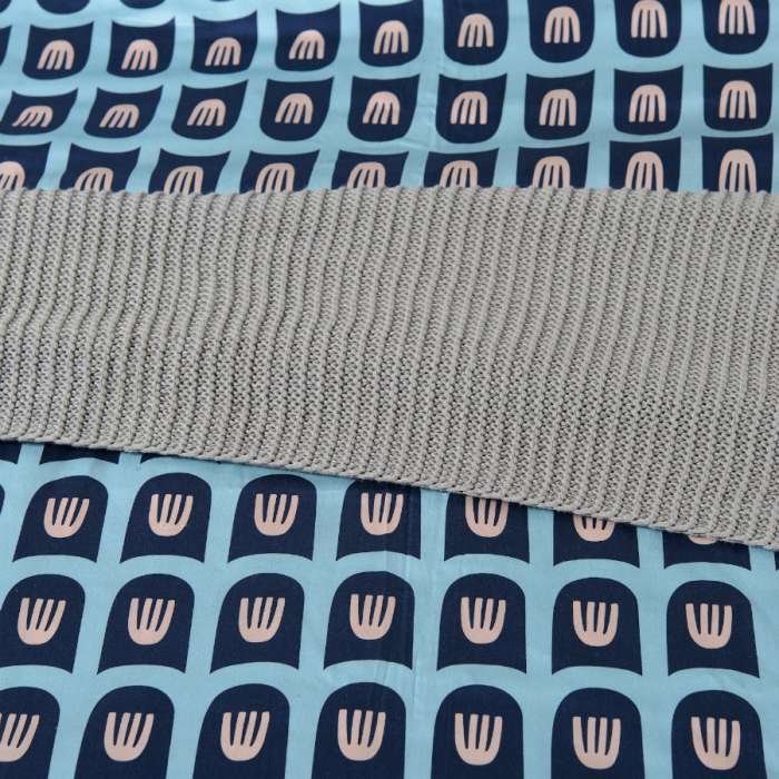 Комплект постельного белья из сатина голубого цвета с принтом blossom time из коллекции cuts&pieces, 200х220 см Tkano TK19-DC0013