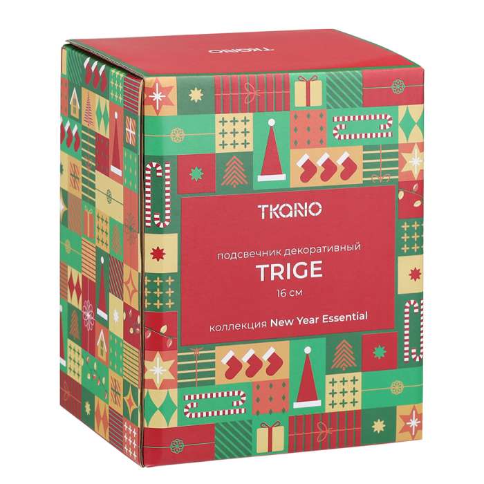 Подсвечник декоративный trige из коллекции new year essential, 16 см Tkano TK25-NY_LH0007