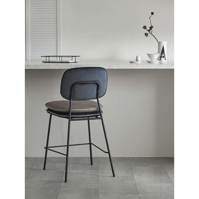 Стул полубарный pea, велюр, темно-серый/бежевый Bergenson Bjorn BB0000625