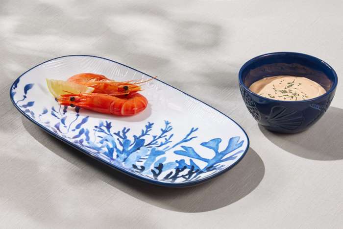 Набор, 2 пр, блюдо/салатник, керамика К, белое/синий, Синие кораллы, Blue Coral, Maxwell & Williams, MW696-DR0579