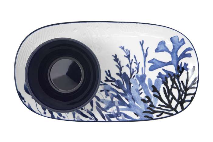 Набор, 2 пр, блюдо/салатник, керамика К, белое/синий, Синие кораллы, Blue Coral, Maxwell & Williams,  MW696-DR0579