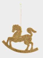 Игрушка елочная, 12x9 см, 2 шт, пластик, Лошадка-качалка, New year ANNA LAFARG ANLAF-EG01-KU-022/21