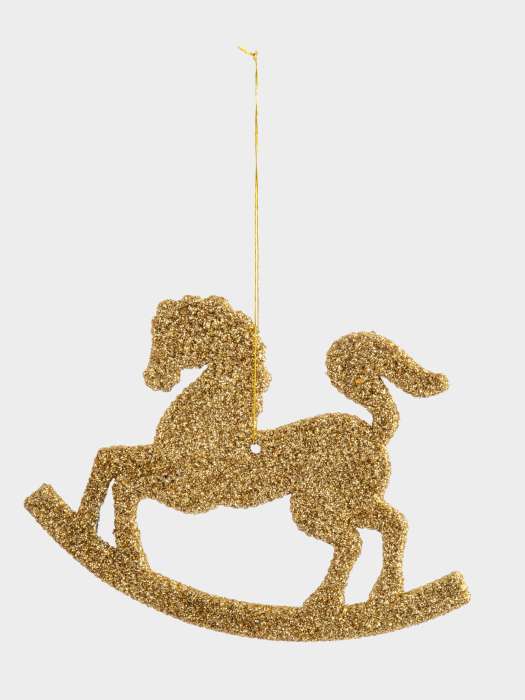 Игрушка елочная, 12x9 см, 2 шт, пластик, Лошадка-качалка, New year ANNA LAFARG ANLAF-EG01-KU-022/21