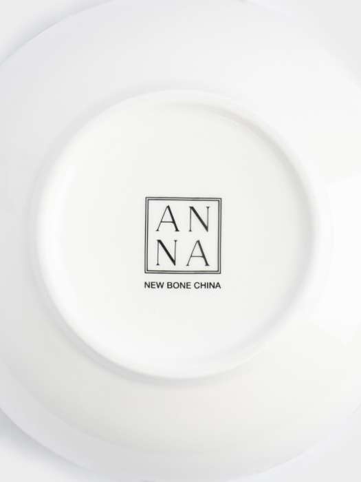 Пиала, 14x7 см, фарфор N, бело-золотистая, Домики и ели, Townlet ANNA LAFARG ANLAF-EL2401-3