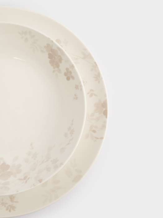 Сервиз обеденный, 6 перс, 18 пр, фарфор P, белый, Цветы и листья, Florance ANNA LAFARG ANLAF-MB2810-SET