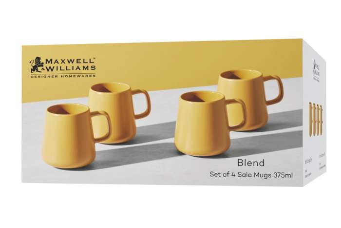 Набор из 4-х кружек Blend Sala, горчичный, 0,375 л Maxwell & Williams MW475-DI0425