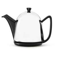 Чайник заварочный Bredemeijer Manto c фильтром, 1л, керамика, в стальном глянцевом корпусе, черный