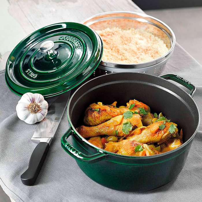 Кокот круглый, 24 см, 3,8 л, зеленый базилик STAUB 1102485