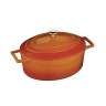 Литая чугунная овальная кастрюля с крышкой 21х25см 3,1л оранжевая LAVA LV O TC 25 K1 O